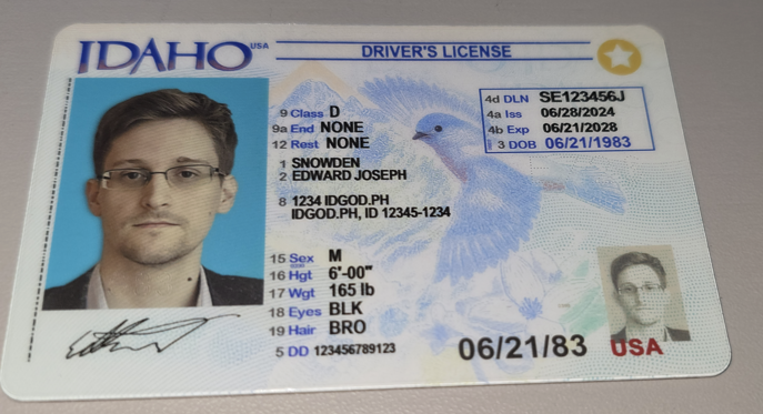 Premium-Grade Fake Idaho ID Identical Teslin Material 
